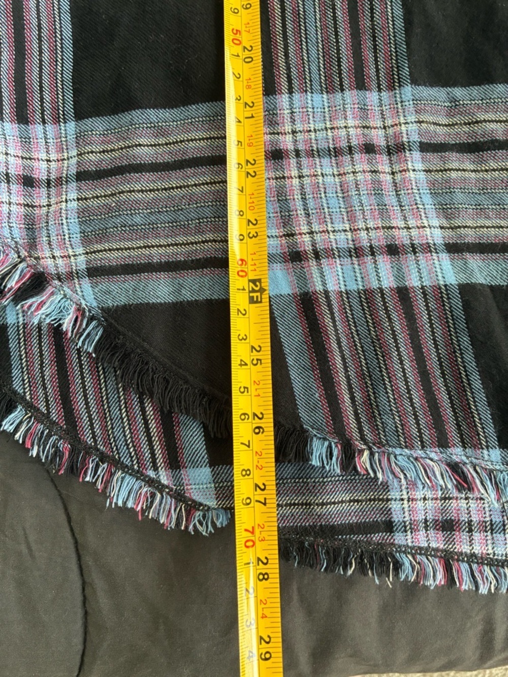 Cloth & Stone Anthropologie Women's Blue Raw Hem Flannel Button Down - Picture 9 of 9